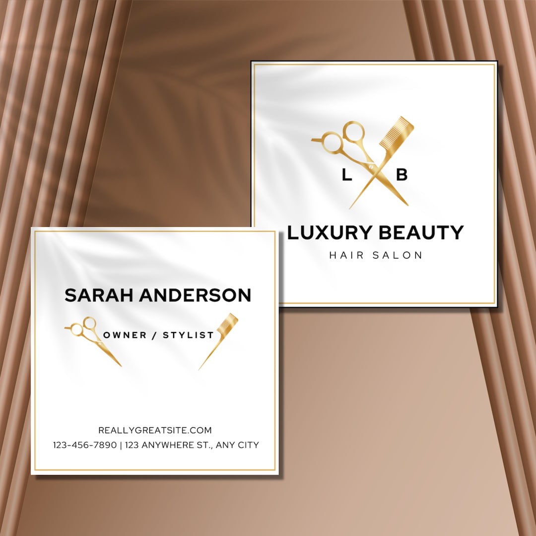 Modern Hair Beauty Salon Business Card Hairstylist, Makeup Artist