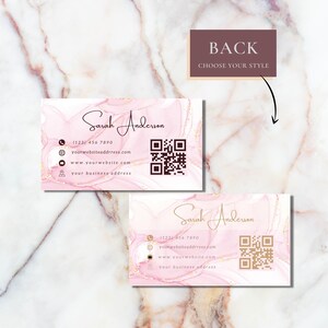 Eyelash Extensions Business Cards Design, Custom Lash Digital Card, Beauty Business Cards Qr Code, Personalize Feminine Lash Tech Refer Card image 5