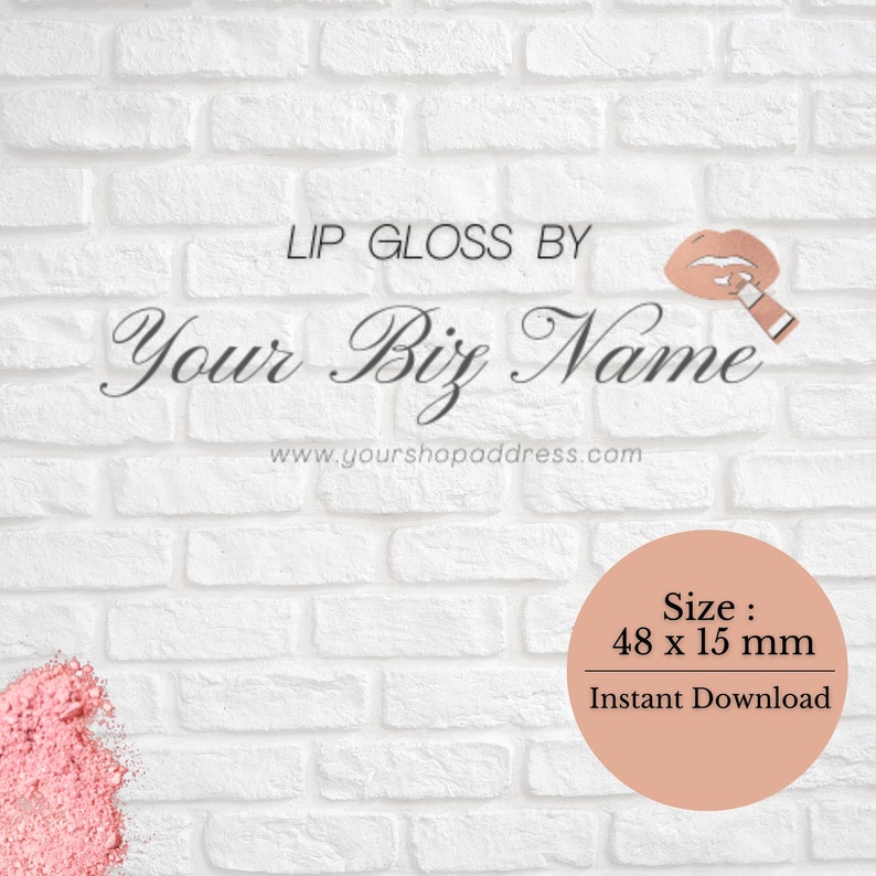 Printable Lip Gloss Labels, Downloadable Lip Gloss Label Template