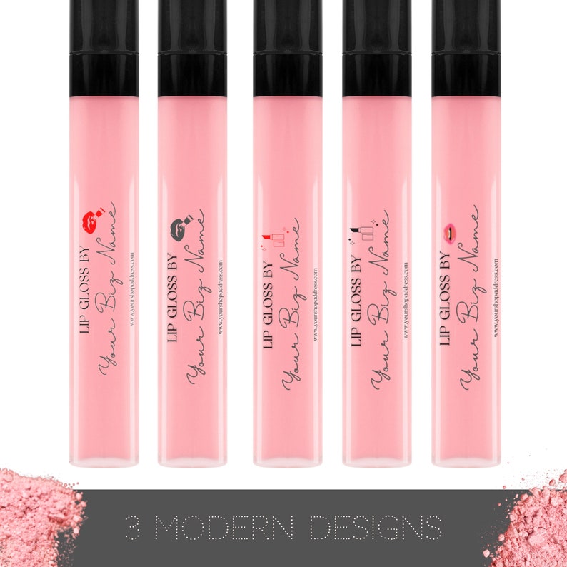 Lip Gloss Label Template Editable DIY Cosmetic Label Lip Etsy