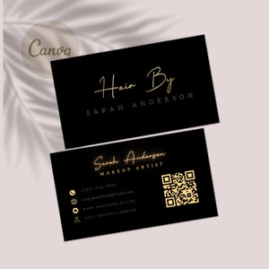Szablon Canva Wizytówki Fryzjera, Wizytówki Fryzjera DIY, Nowoczesne Wizytówki Braider Wizytówki Salonu Kosmetycznego