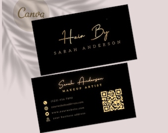 Friseur Visitenkarten Canva Template, DIY Friseur Visitenkarten, Modernes Design Flechter Visitenkarten Schönheitssalon Visitenkarten