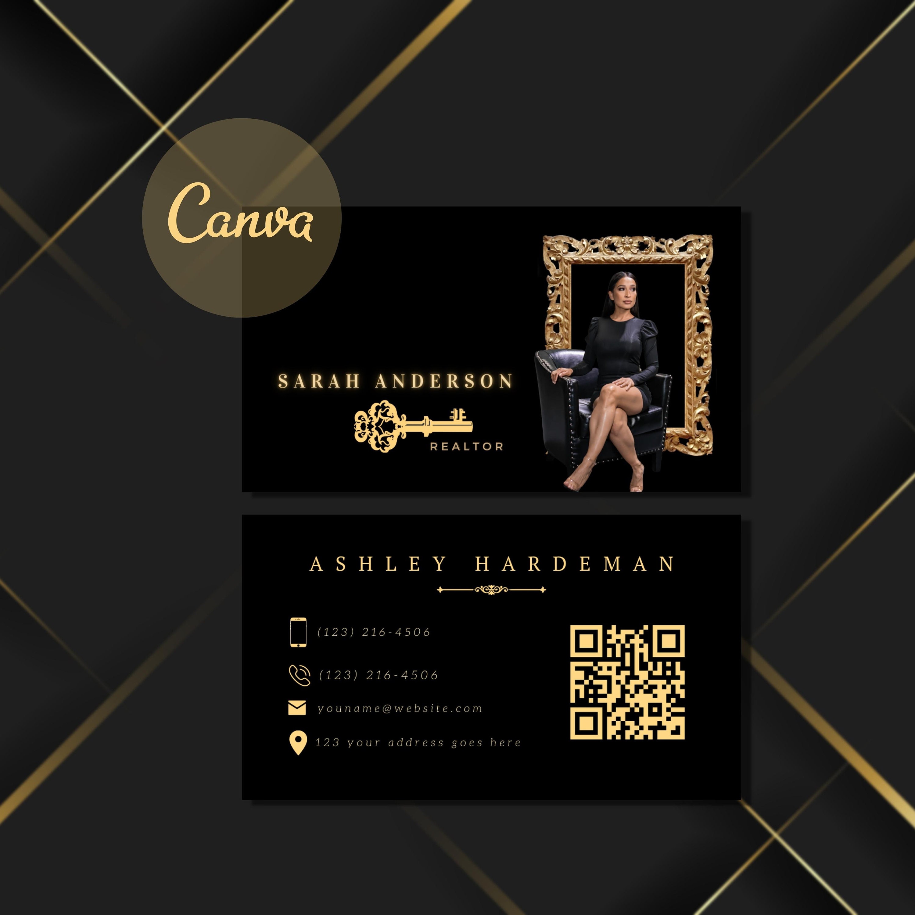 Custom Lux REAL ESTATE Business Card Template, Editable Realtor Custom Lux REAL ESTATE Business Card Template, Editable Realtor