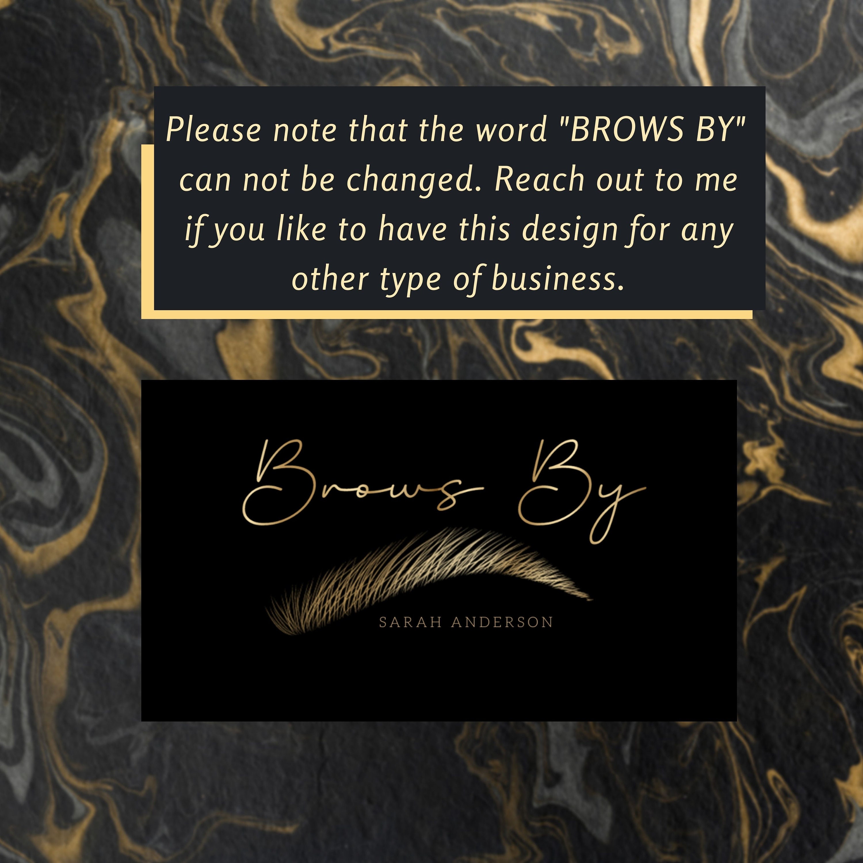 Eyebrow Business Cards Template, Editable Printable Eyebrow Artist