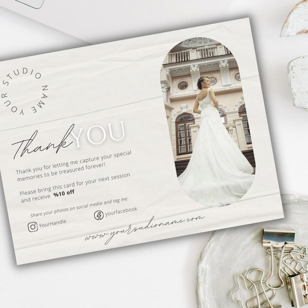 Thank You Card From Photographer to Client Etsy