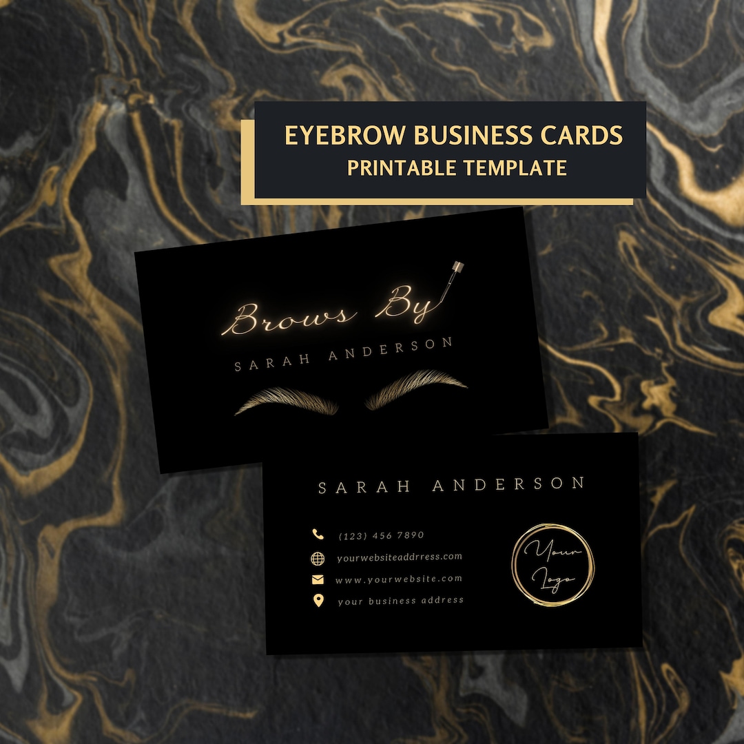 Modern Brow Business Card Design Template, Microblading Business Cards