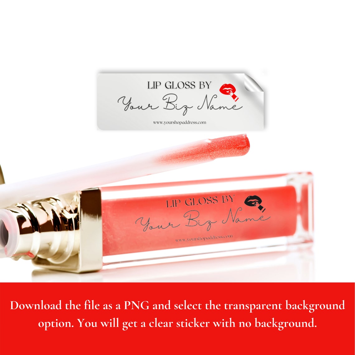 Custom Lip Gloss Label Template Printable Lipgloss Warning Etsy