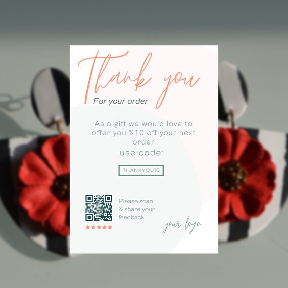 Clay Earring Care Card Design Polymer Clay Care Cards QR ...