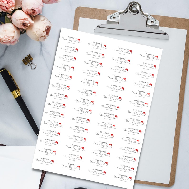 Printable Lip Gloss Labels, Downloadable Lip Gloss Label Template ...