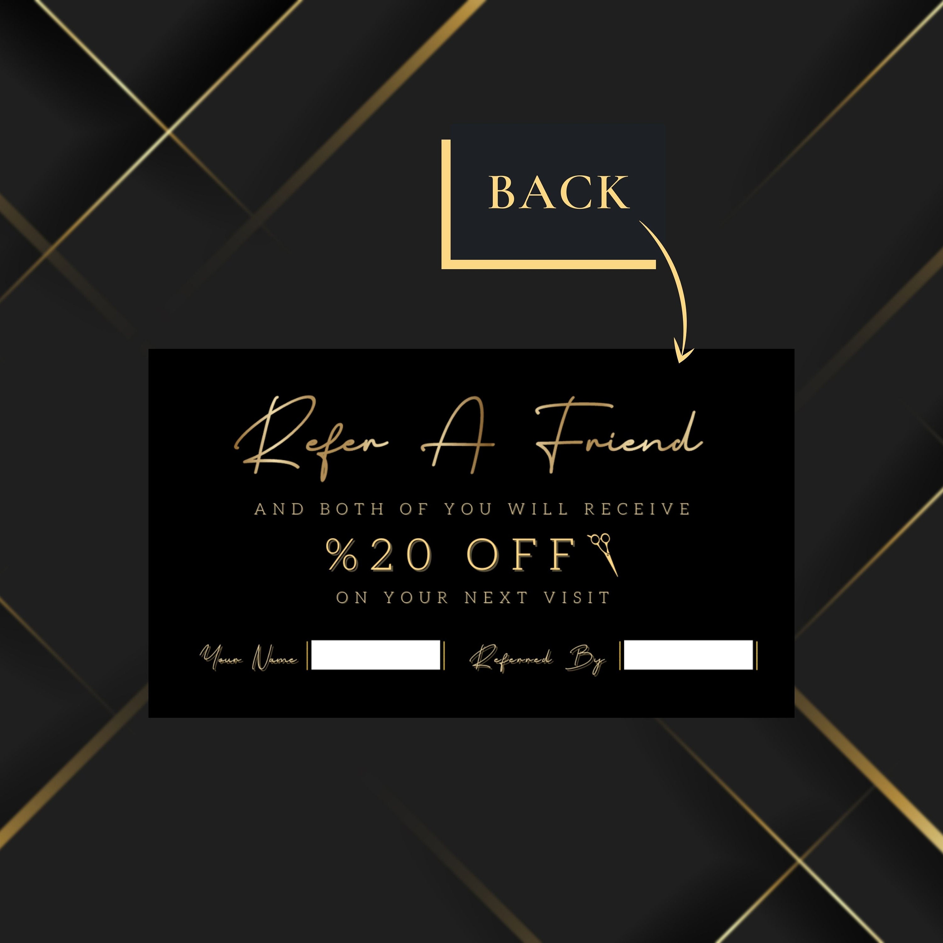 Refer A Friend Promotion Card Design Template for Hair Salon - Etsy Refer A Friend Promotion Card Design Template for Hair Salon - Etsy