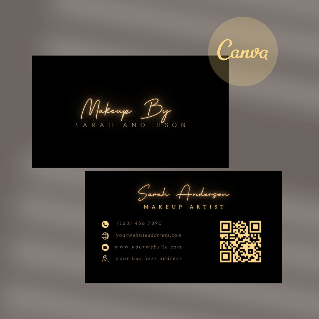 Luxury Business Card, Black and Gold Beauty Business Card Template
