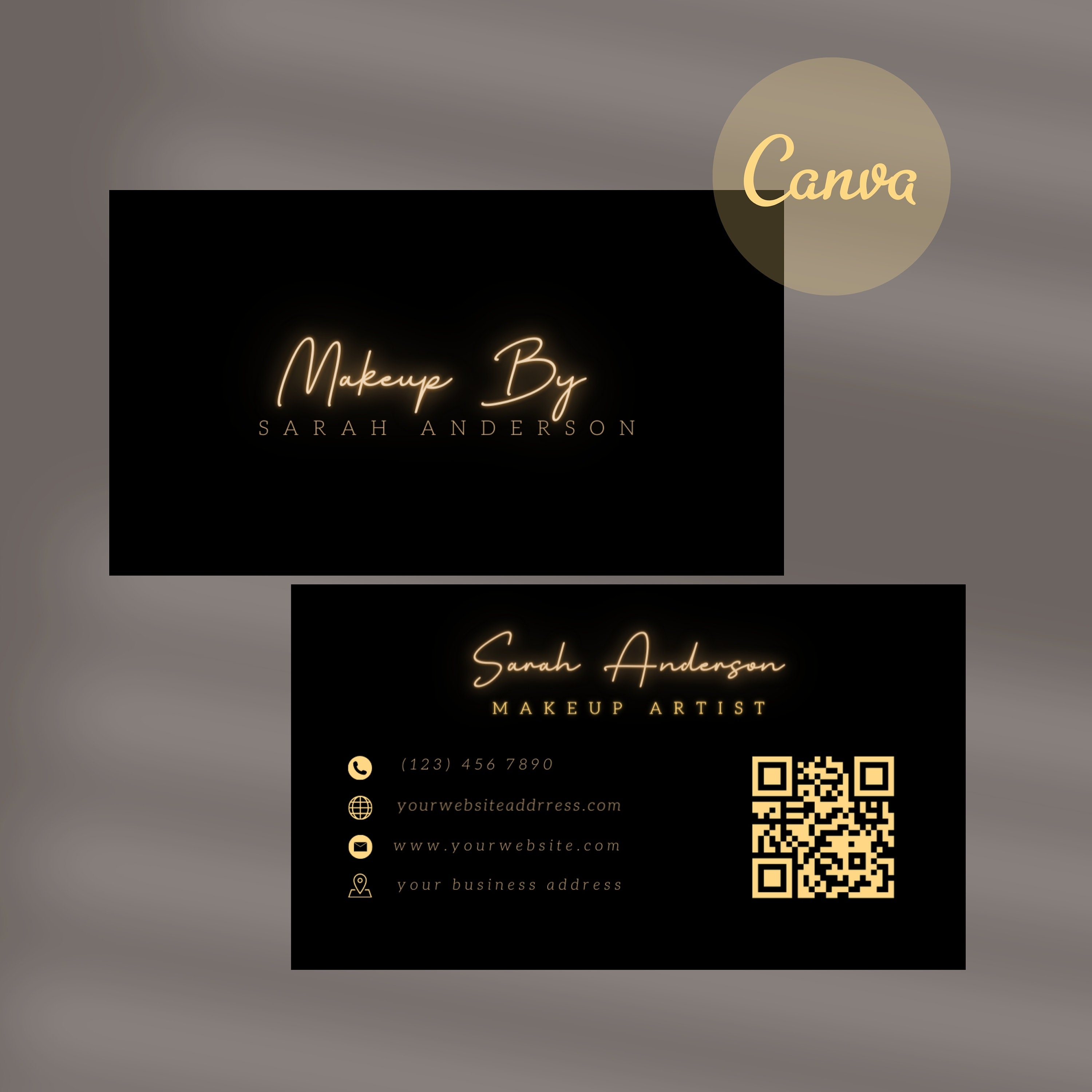Luxury Business Card Black and Gold Beauty Business Card Etsy