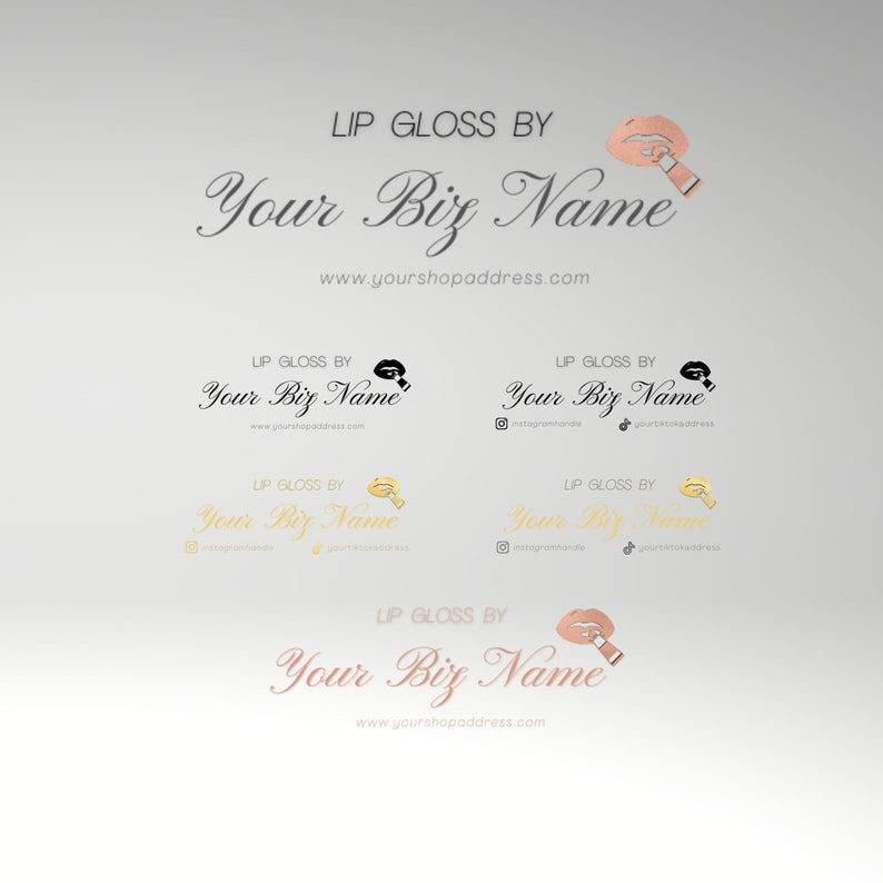 Printable Lip Gloss Labels, Downloadable Lip Gloss Label Template