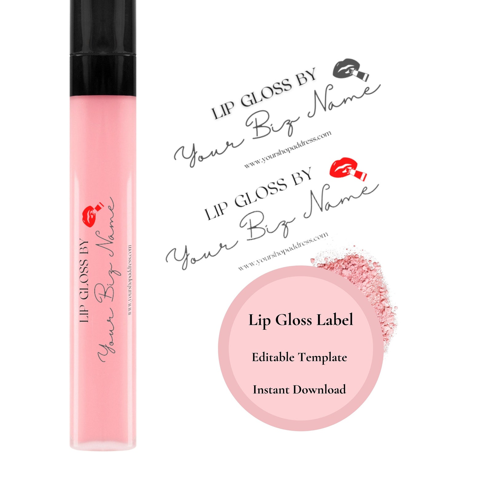 Custom Lip Gloss Label Template, Printable Lipgloss Warning Label ...