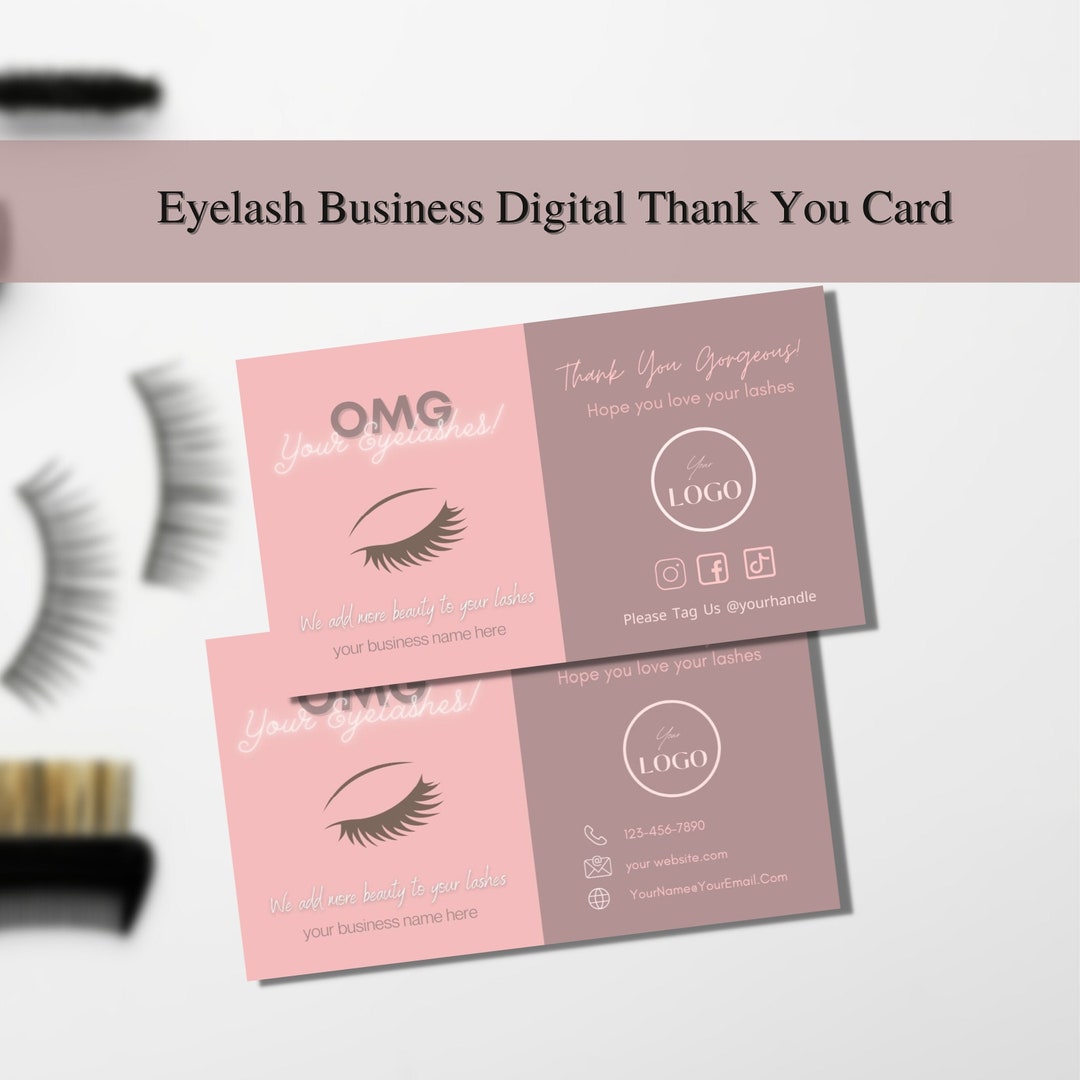 Eyelash Business Cards Template Eyelash Packaging Inserts Etsy