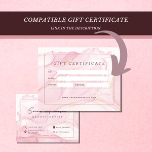 Eyelash Extensions Business Cards Design, Custom Lash Digital Card, Beauty Business Cards Qr Code, Personalize Feminine Lash Tech Refer Card image 8