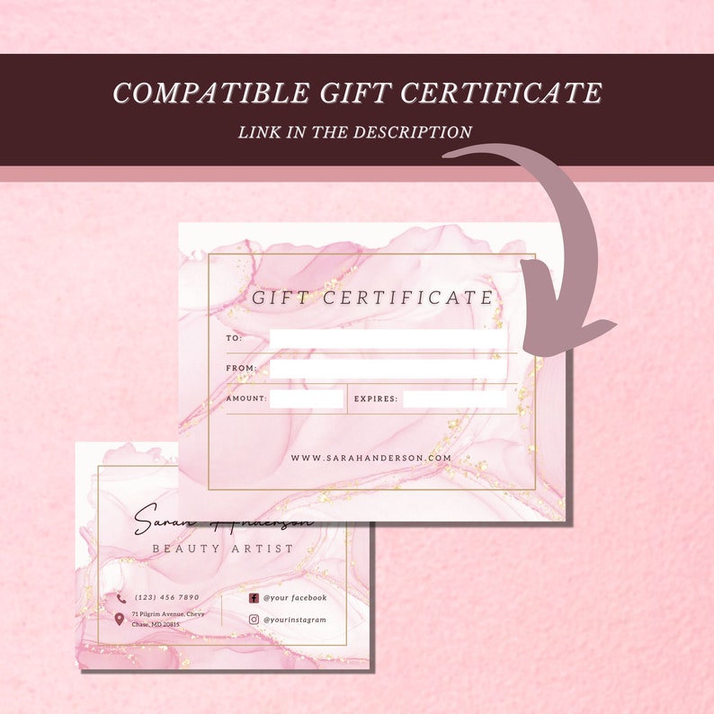 Eyelash Extensions Business Cards Design, Custom Lash Digital Card, Beauty Business Cards Qr Code, Personalize Feminine Lash Tech Refer Card image 8
