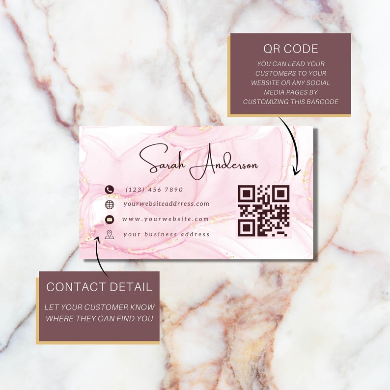 Eyelash Extensions Business Cards Design, Custom Lash Digital Card, Beauty Business Cards Qr Code, Personalize Feminine Lash Tech Refer Card image 3