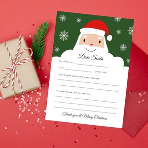Letter to Santa | Printable Christmas | Christmas Letter | Santa Letter | Christmas Wish List | Santa Wish List | Dear Santa Letter