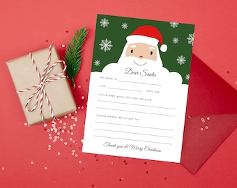 Letter to Santa | Printable Christmas | Christmas Letter | Santa Letter | Christmas Wish List | Santa Wish List | Dear Santa Letter