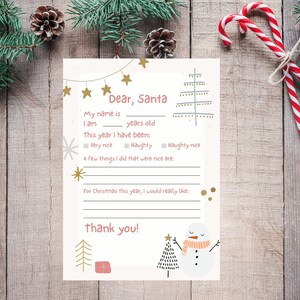 Letter to Santa | Printable Christmas | Christmas Letter | Santa Letter | Christmas Wish List | Santa Wish List | Dear Santa Letter