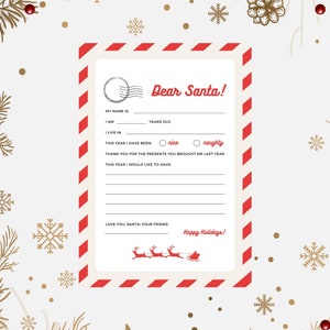 Letter to Santa | Printable Christmas | Christmas Letter | Santa Letter | Christmas Wish List | Santa Wish List | Dear Santa Letter