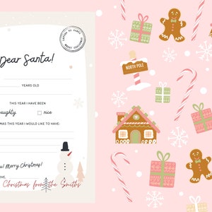 Brief an Santa | Printable Weihnachten | Weihnachtsbuchstabe | Weihnachtsmann Buchstabe | Weihnachtswunschliste | Nikolaus Wunschliste | Lieber Santa Brief