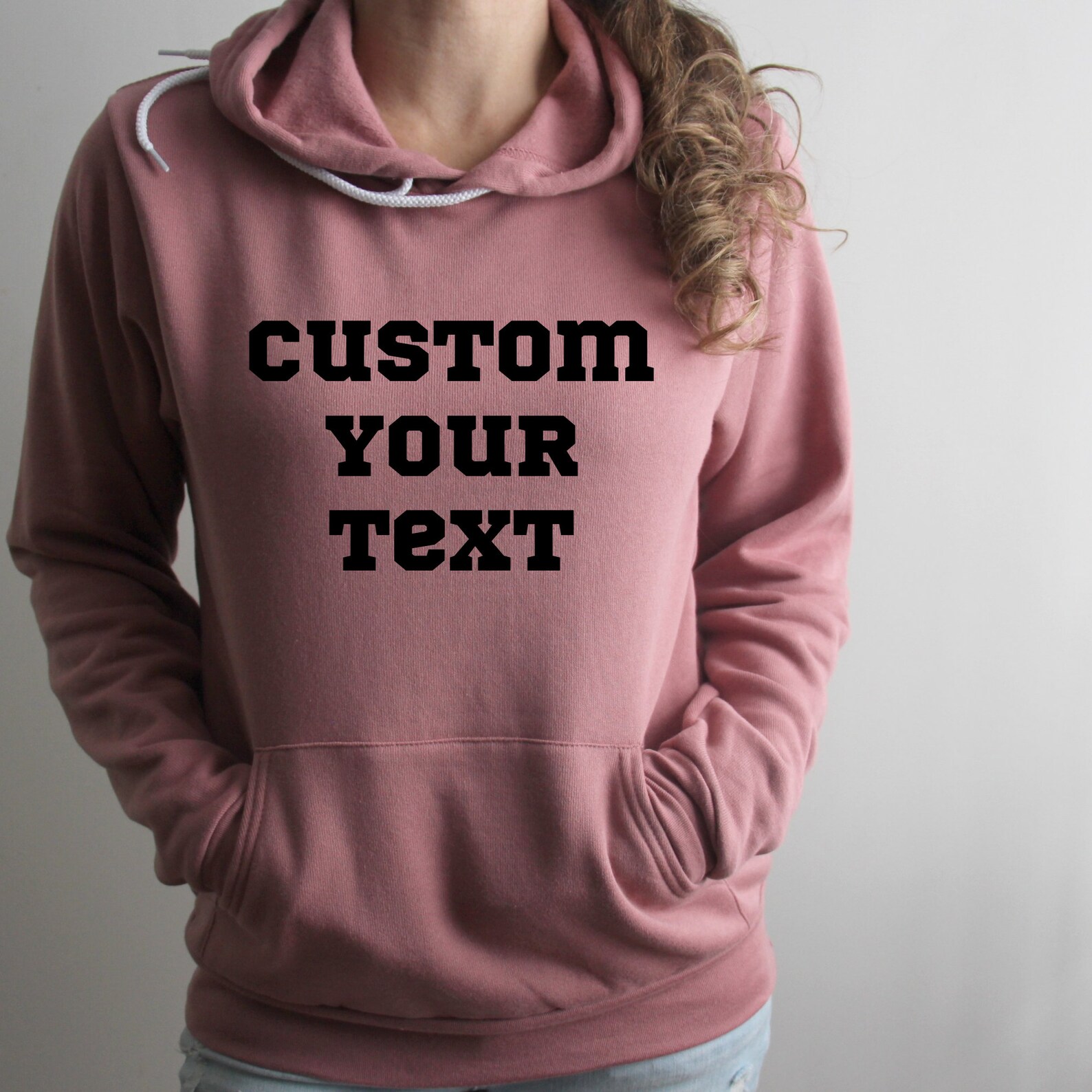 Custom Text Hoodie Custom Printing Unisex Hoodie Personalized Etsy