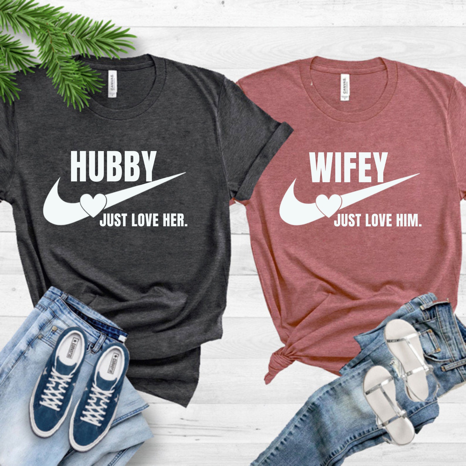 hubby wifey nike shirts