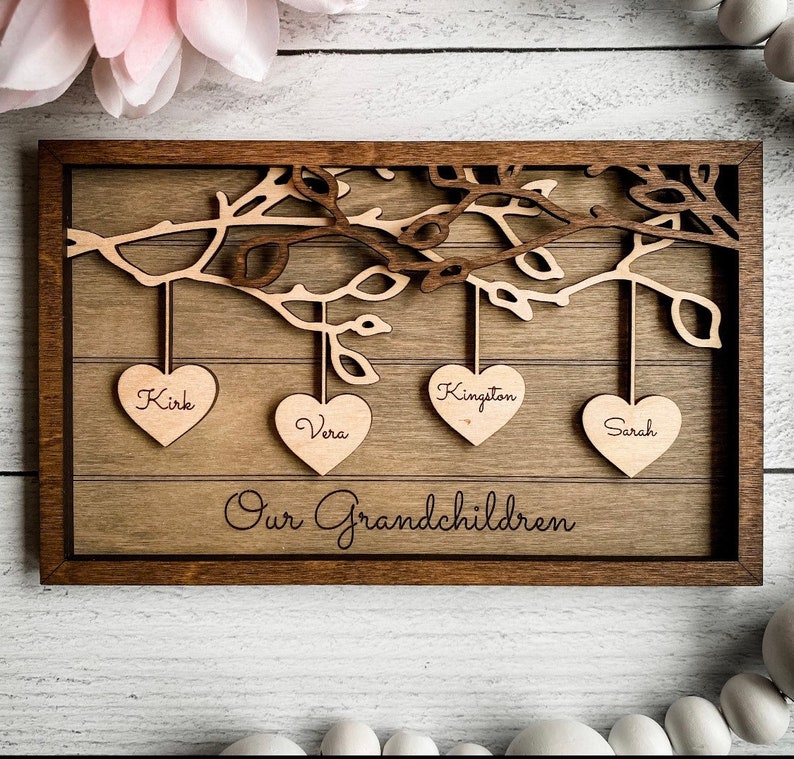 Personalized Family Tree Frame | Custom Wooden Family Tree With ...