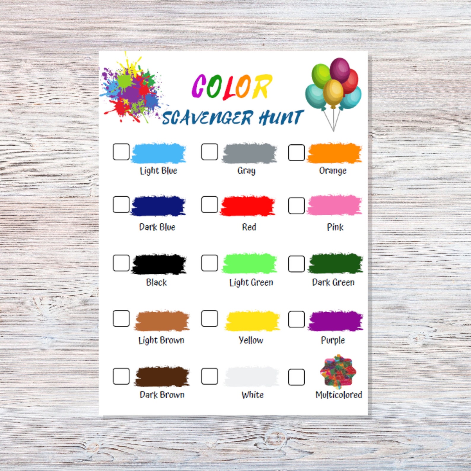 Color Scavenger Hunt Printable Colorful Scavenger Hunt Outdoors