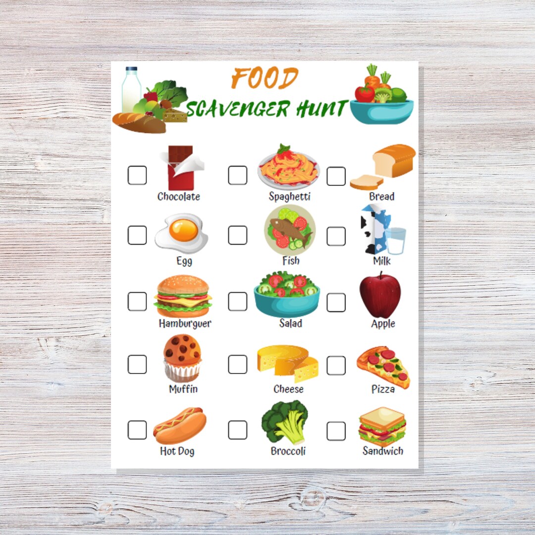 Food Scavenger Hunt Printable Grocery Scavenger Hunt Biology Diagrams