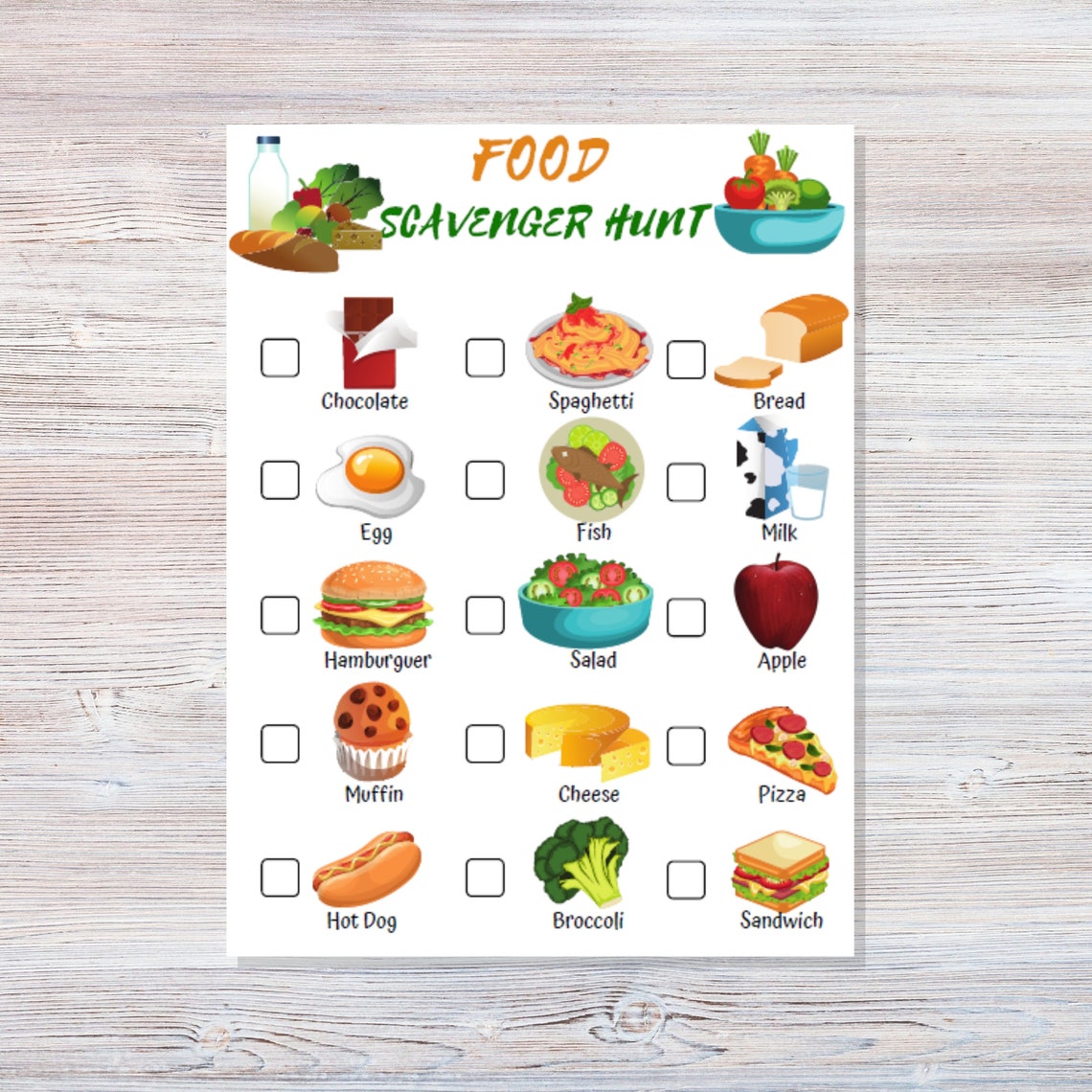 Food Scavenger Hunt Printable Grocery Scavenger Hunt Scavenger for Kids ... Biology Diagrams