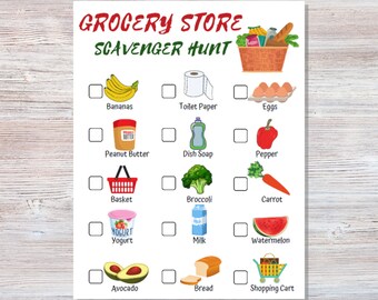 Grocery Store Scavenger Hunt Printable Outdoors Scavenger - Etsy Grocery Store Scavenger Hunt Printable Outdoors Scavenger - Etsy