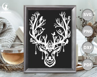 Deer Cricut SVG, Deer Kirigami, Paper Cut Template, SVG Files For Cricut, Cutting Cricut, Silhouette