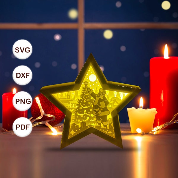 Christmas 5 Star Lamp Decoration, Christmas Star Lanterns Shadow Box SVG for Cricut Projects DIY, Shadow Box SVG Christmas 5 Star Lamp Decoration, Christmas Star Lanterns Shadow Box SVG for Cricut Projects DIY, Shadow Box SVG