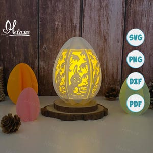 Lanterna di Pasqua 1 SVG per Cricut Maker, taglio Cricut, ScanNcut, lanterna di carta a forma di uovo di Pasqua, Cameo4, lanterna 3D in carta tagliata lightbox svg fai da te