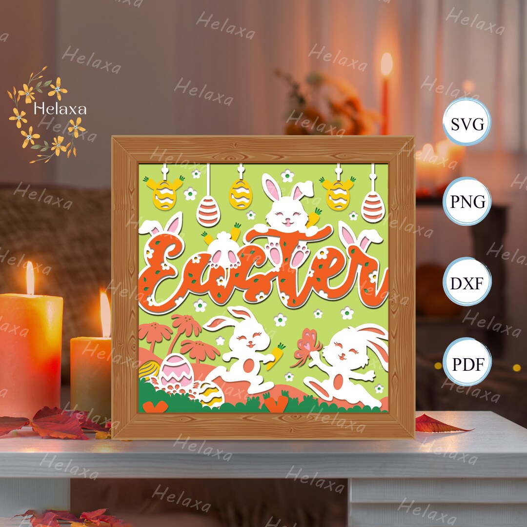 Easter 16 Shadow Box Files, Paper Cut Light Box Template Files, Shadow ...