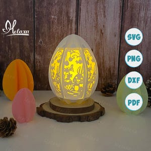 Lanterna di Pasqua 3 SVG per Cricut Maker, taglio Cricut, ScanNcut, lanterna di carta a forma di uovo di Pasqua, Cameo4, lanterna 3D in carta tagliata lightbox svg fai da te