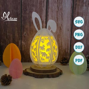 Lanterna di fiori di coniglietto SVG per Cricut Joy, lanterna di carta pasquale, Cameo4, ScanNcut, lanterna 3D in carta tagliata lightbox svg fai da te, taglio Cricut 1