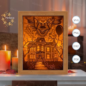 File di Shadow Box di Halloween 1, file di modelli di Light Box tagliati in carta, Shadow Box tagliati in carta, file SVG di Light Box tagliati in carta 3D fai da te