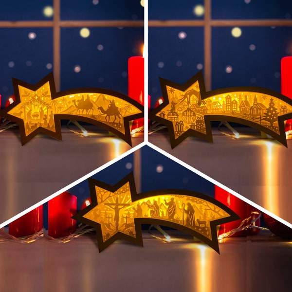 Pack 3 Christmas 2 Star Lamp Decoration, Christmas Star Lanterns Shadow Box SVG for Cricut Projects DIY, Shadow Box SVG 2 Pack 3 Christmas 2 Star Lamp Decoration, Christmas Star Lanterns Shadow Box SVG for Cricut Projects DIY, Shadow Box SVG 2