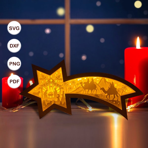 Nativity Star Lamp Decoration, Christmas Nativity Star Lanterns Shadow Box SVG for Cricut Projects DIY, Shadow Box SVG 2 Nativity Star Lamp Decoration, Christmas Nativity Star Lanterns Shadow Box SVG for Cricut Projects DIY, Shadow Box SVG 2