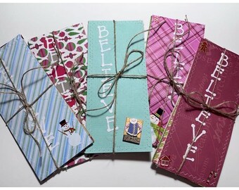 Tarjetas navideñas Believe / Se venden en juegos de cinco