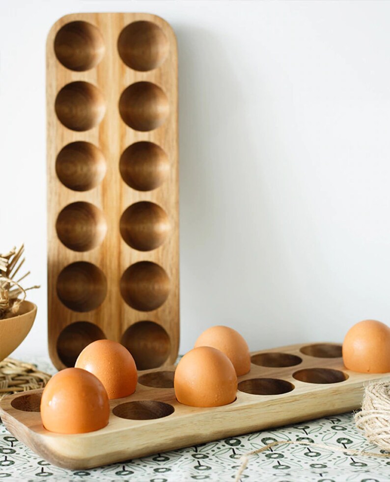 Wooden Egg Storage Rack Box / Home Organizer / Eggs Holder Etsy