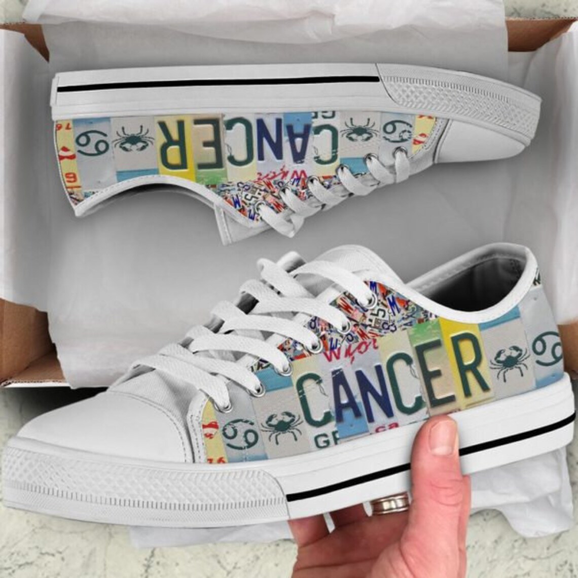 CANCER Zodiac Horoscop Low Top Shoes Canvas Party School for Etsy