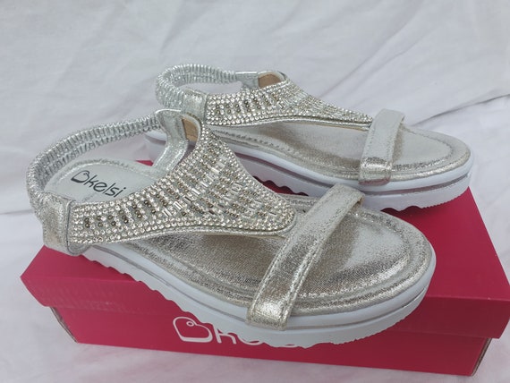 Kelsi Girls Children's Silver Sandals - Etsy UK
