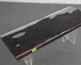 Custom Ironwood Epoxy Table – Handmade USA, Clear Resin Design
