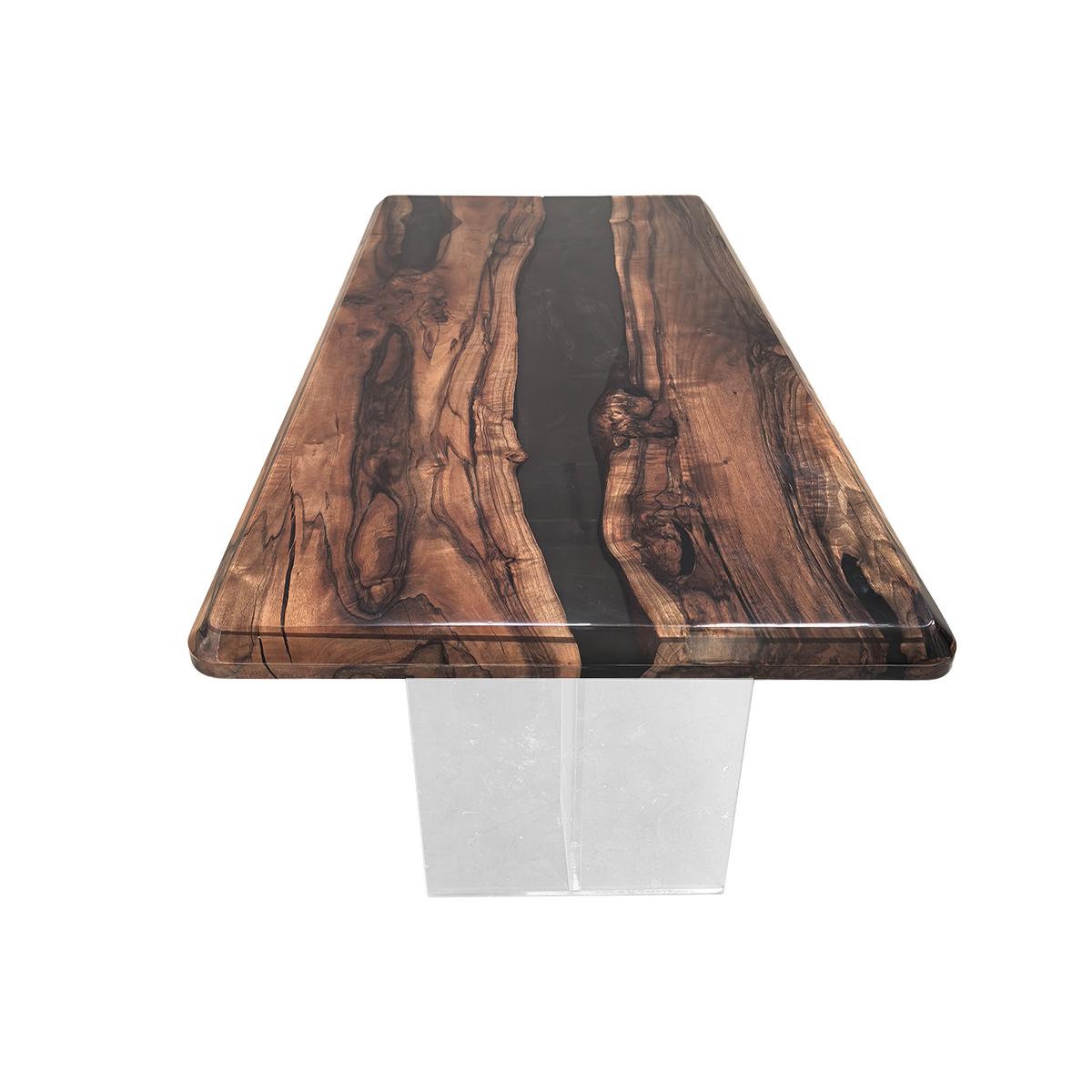 Handmade Black Walnut Epoxy Table – Custom Dining or Conference Table ...