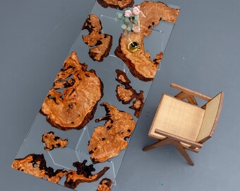 Custom Cunninghamia Wood Epoxy Table – Handmade Dining or Conference Table